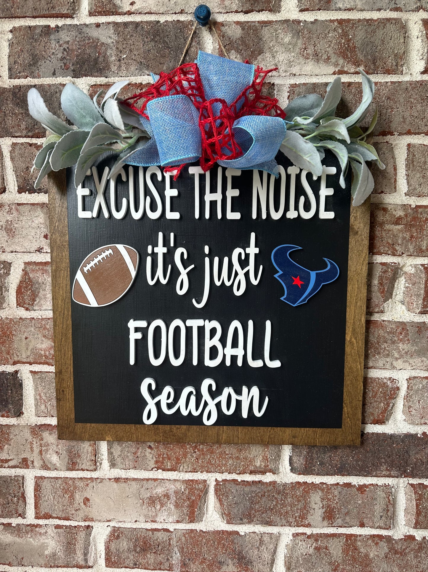 Football square door hanger Texans