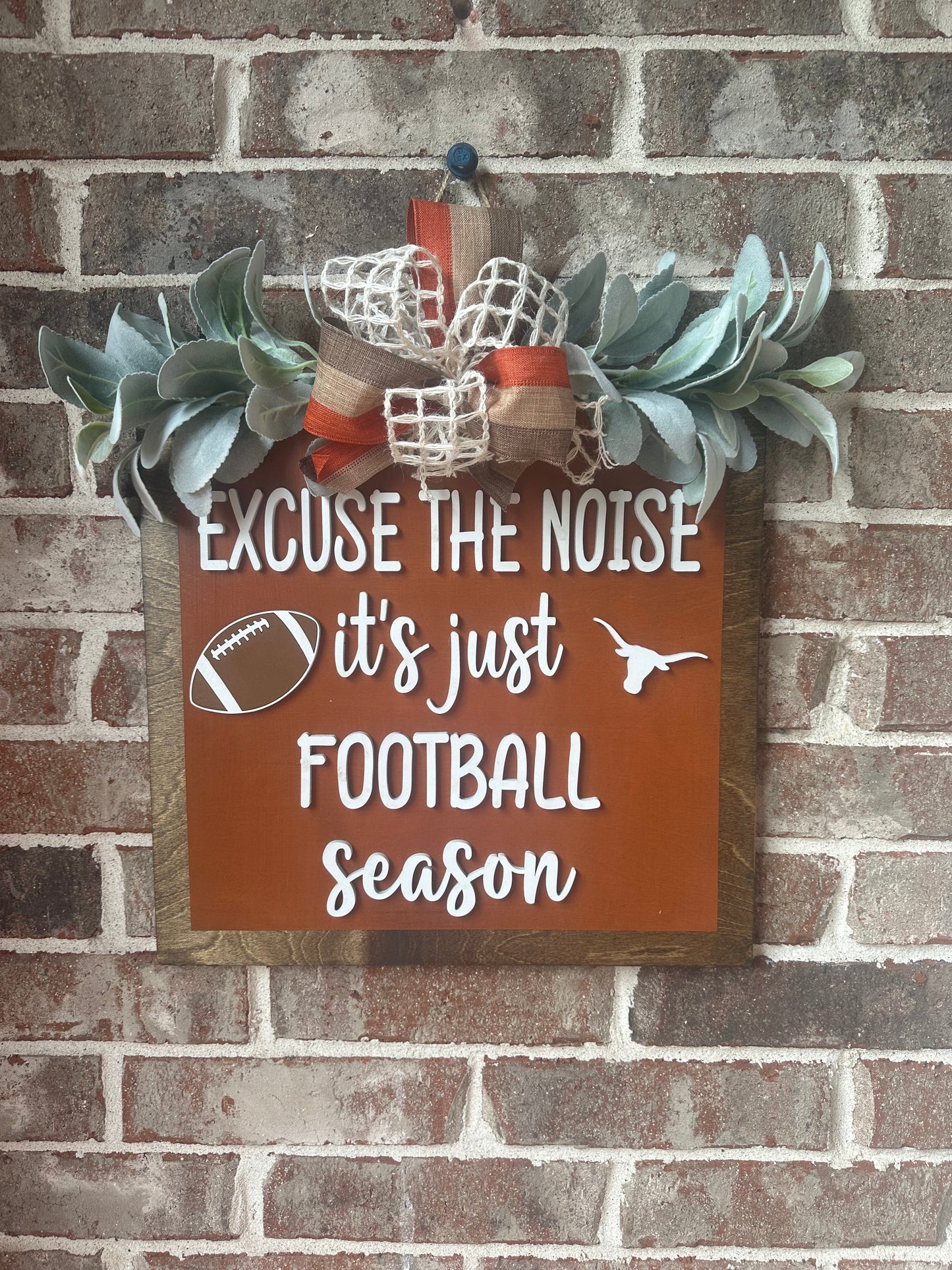 Football square door hanger Texas