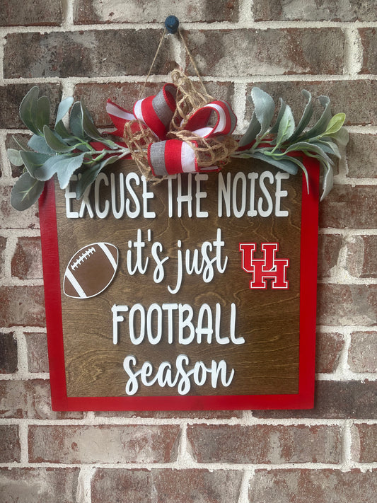 Football square door hanger U of H