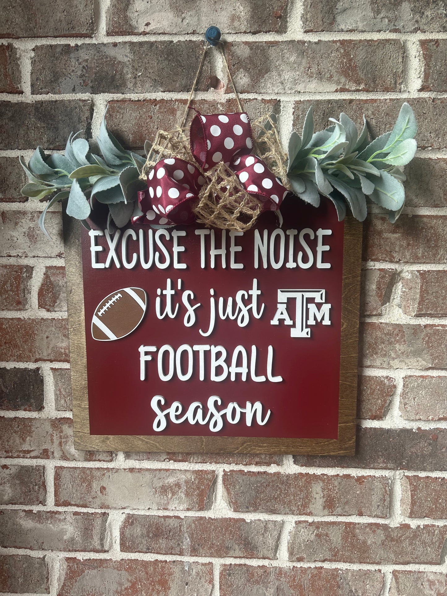 Football square door hanger Aggie