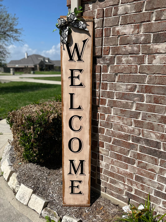 Welcome distressed porch sign